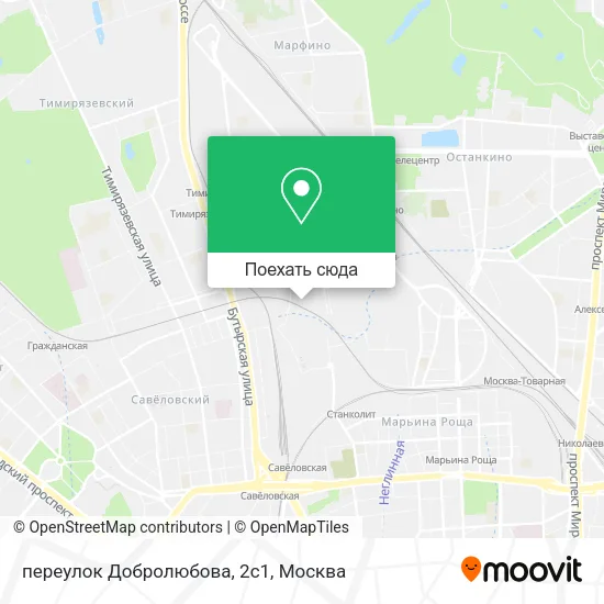 Карта переулок Добролюбова, 2с1