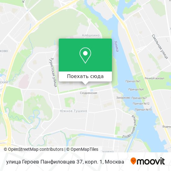 Карта улица Героев Панфиловцев 37, корп. 1