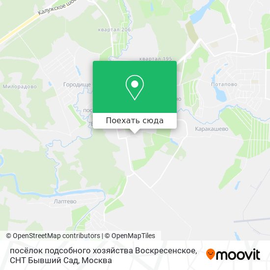 Карта посёлок подсобного хозяйства Воскресенское, СНТ Бывший Сад