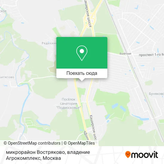 Карта микрорайон Востряково, владение Агрокомплекс