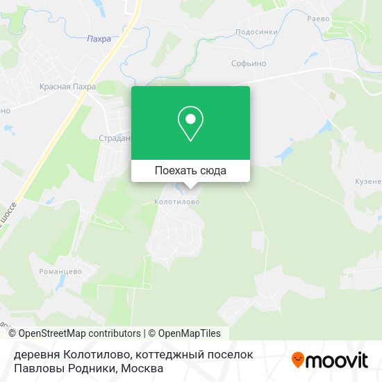 Карта деревня Колотилово, коттеджный поселок Павловы Родники