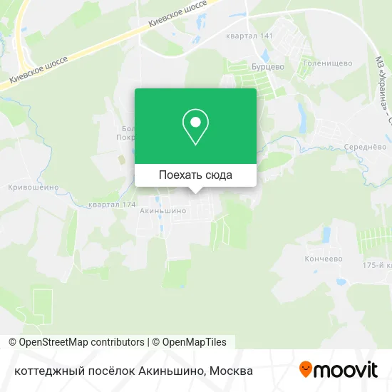 Карта коттеджный посёлок Акиньшино