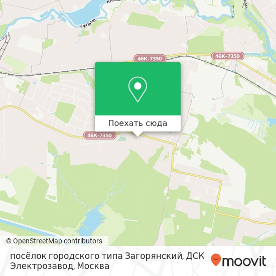Карта посёлок городского типа Загорянский, ДСК Электрозавод