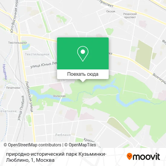 Карта природно-исторический парк Кузьминки-Люблино, 1