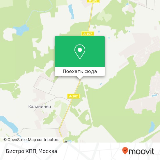 Карта Бистро КПП, Московское малое кольцо Наро-Фоминский район 143370