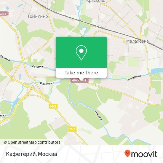 Карта Кафетерий, Москва-Жуковский Люберецкий район 140033