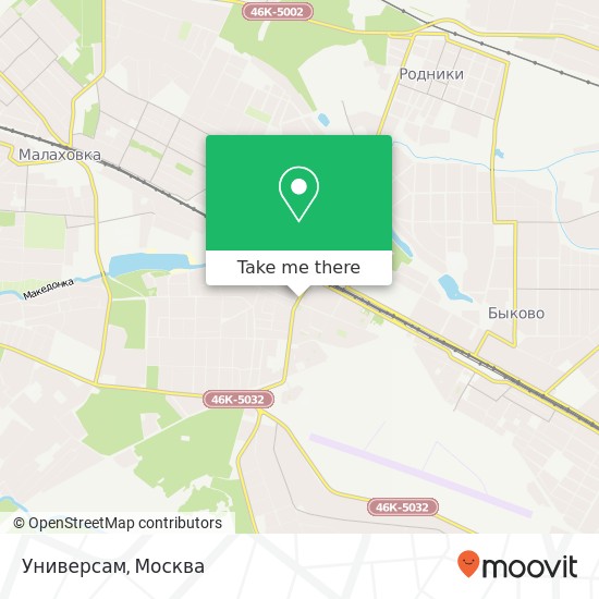 Карта Универсам, улица Горячева Раменский район 140140