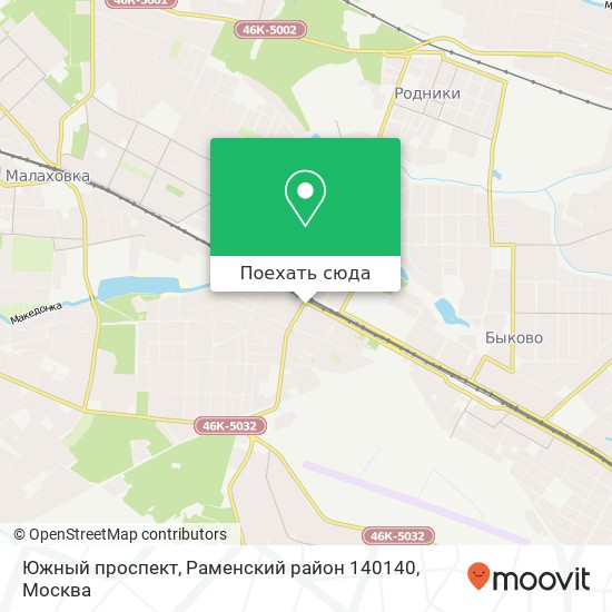 Карта Южный проспект, Раменский район 140140