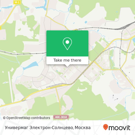 Карта Универмаг Электрон-Солнцево, Москва 119634