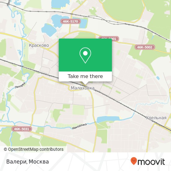Карта Валери, Красковское шоссе Люберецкий район 140030