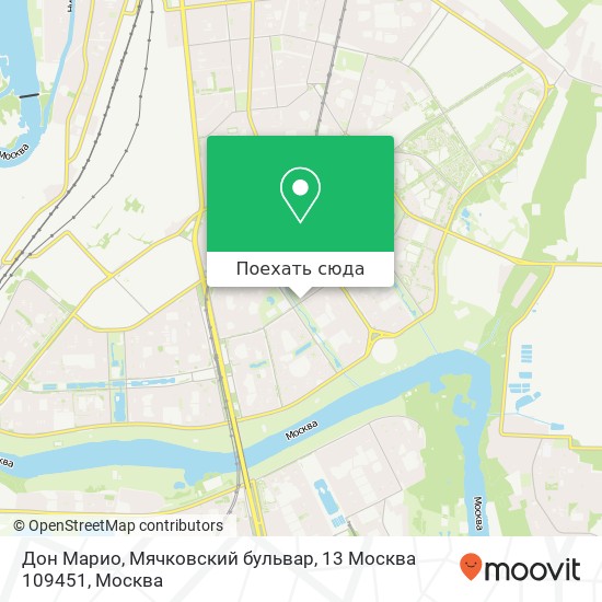 Карта Дон Марио, Мячковский бульвар, 13 Москва 109451