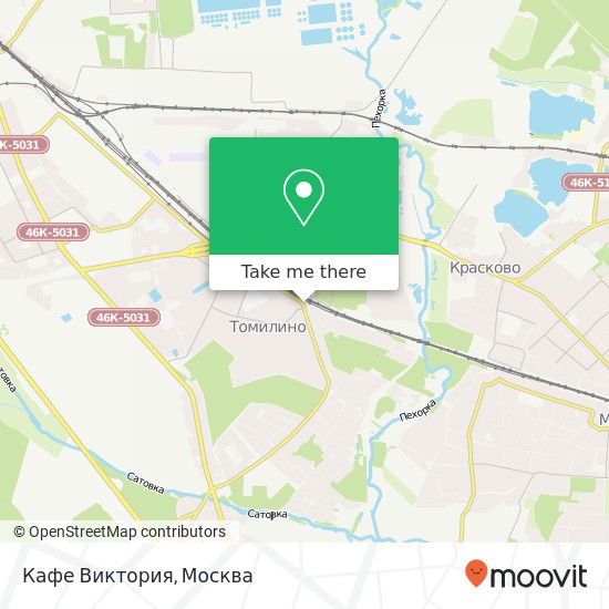 Карта Кафе Виктория, улица Жуковского Люберецкий район 140072
