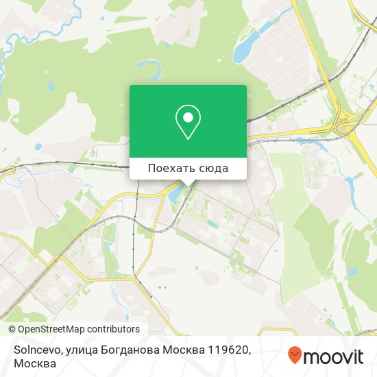 Карта Solncevo, улица Богданова Москва 119620