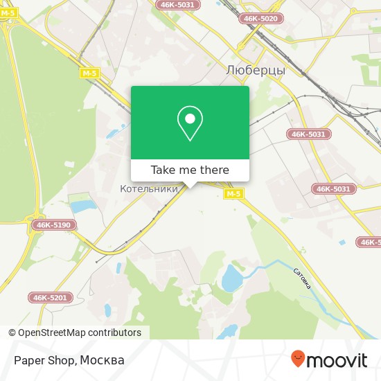 Карта Paper Shop, Котельники 140053