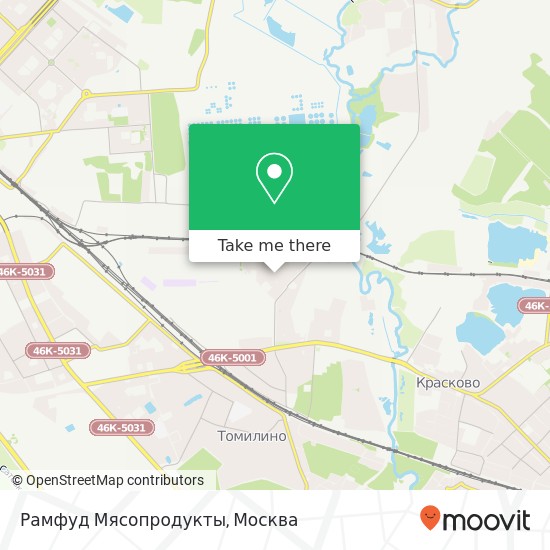 Карта Рамфуд Мясопродукты, Пионерская улица Люберецкий район 140070