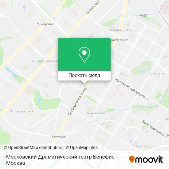 Карта Московский Драматический театр Бенефис