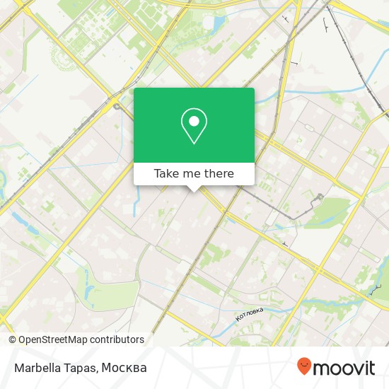 Карта Marbella Tapas, Нахимовский проспект Москва 117335