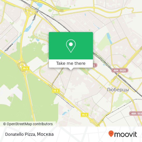 Карта Donatello Pizza, улица Маршала Полубоярова, 16 korp 1 Москва 109156