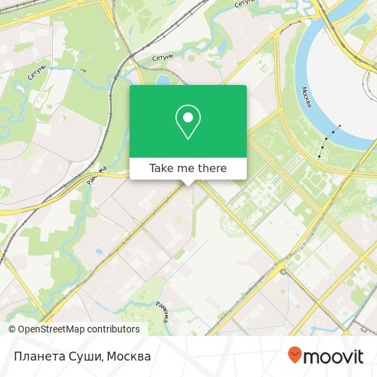 Карта Планета Суши, Мичуринский проспект Москва 119192