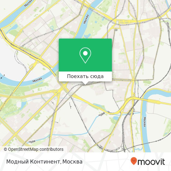 Карта Модный Континент, улица Орджоникидзе Москва 115419