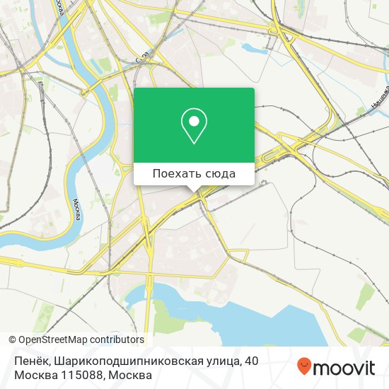 Карта Пенёк, Шарикоподшипниковская улица, 40 Москва 115088