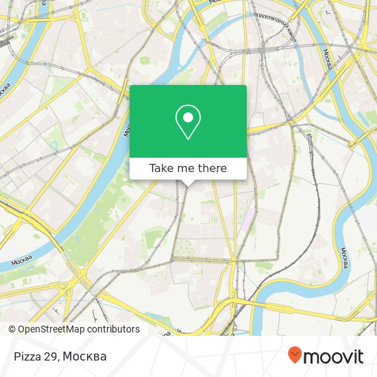 Карта Pizza 29, улица Шаболовка, 29 korp 2 Москва 115162