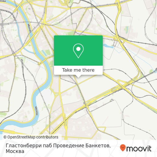 Карта Гластонберри паб Проведение Банкетов, 1-я Дубровская улица, 13A str 1 Москва 115088