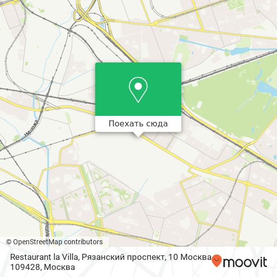 Карта Restaurant la Villa, Рязанский проспект, 10 Москва 109428