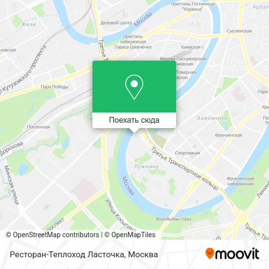 Карта Ресторан-Теплоход Ласточка