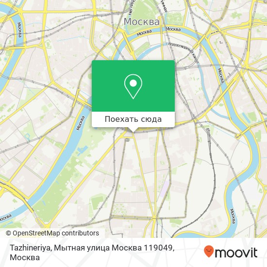 Карта Tazhineriya, Мытная улица Москва 119049