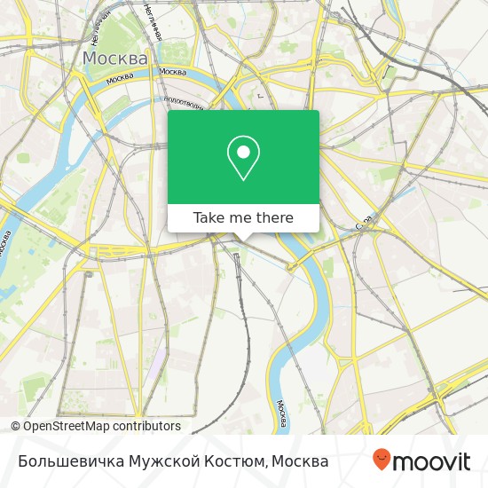 Карта Большевичка Мужской Костюм, Кожевническая улица Москва 115114