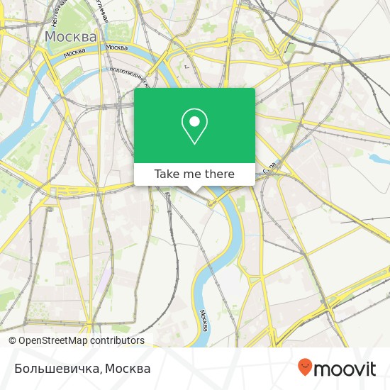 Карта Большевичка, Кожевническая улица Москва 115114