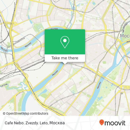 Карта Cafe Nebo. Zvezdy. Leto, Москва 119121