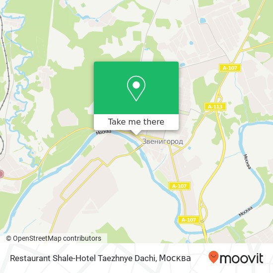 Карта Restaurant Shale-Hotel Taezhnye Dachi, Московская улица Звенигород 143180