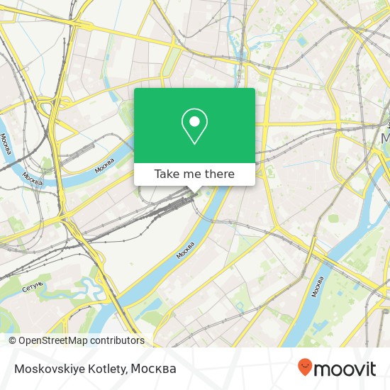 Карта Moskovskiye Kotlety, площадь Киевского Вокзала Москва 121059