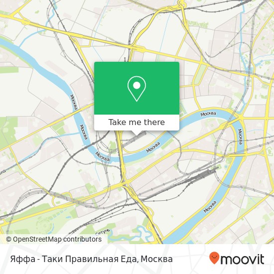 Карта Яффа - Таки Правильная Еда, Пресненская набережная Москва 123317