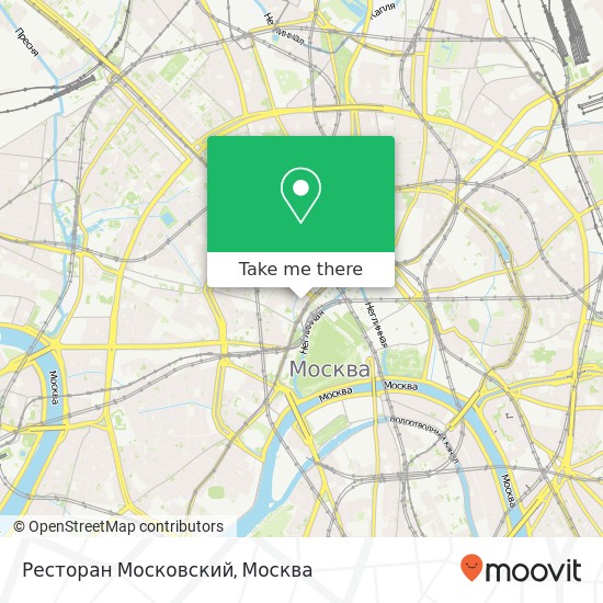 Карта Ресторан Московский, Москва 125009
