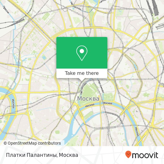 Карта Платки Палантины, Моховая улица Москва 125009