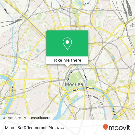 Карта Miami Bar&Restaurant, Тверская улица, 3 Москва 125009