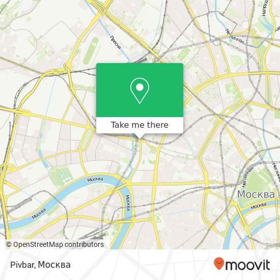 Карта Pivbar, улица Красная Пресня Москва 123242