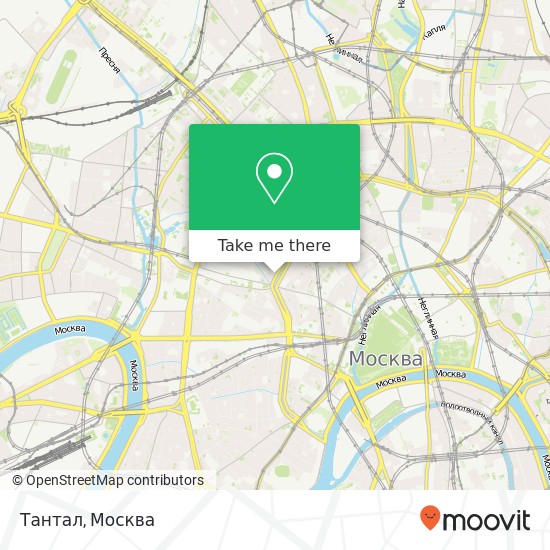 Карта Тантал, Малая Бронная улица Москва 123104