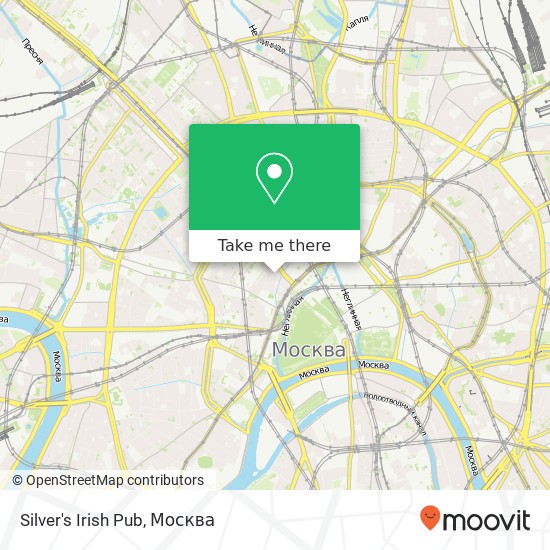 Карта Silver's Irish Pub, Никитский переулок Москва 125009