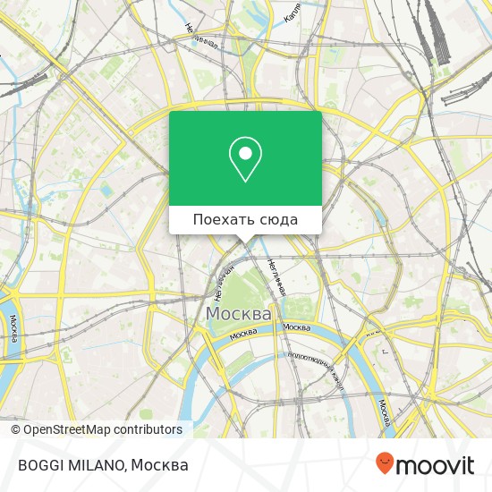 Карта BOGGI MILANO, улица Охотный Ряд, 2 Москва 109012