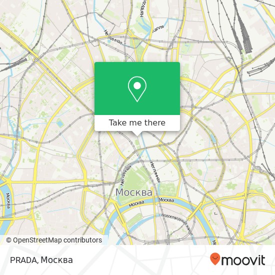 Карта PRADA, улица Петровка Москва 125009