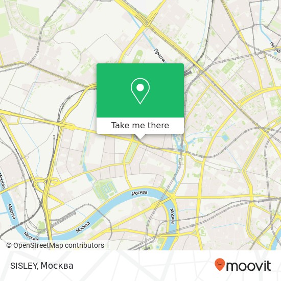 Карта SISLEY, улица Пресненский Вал Москва 123022
