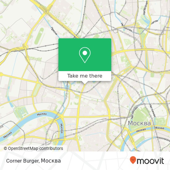 Карта Corner Burger, Садовая-Кудринская улица Москва 123001