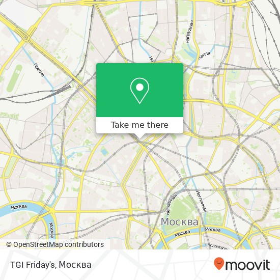 Карта TGI Friday's, Тверская улица, 18 Москва 125375