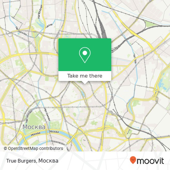 Карта True Burgers, Москва 105062