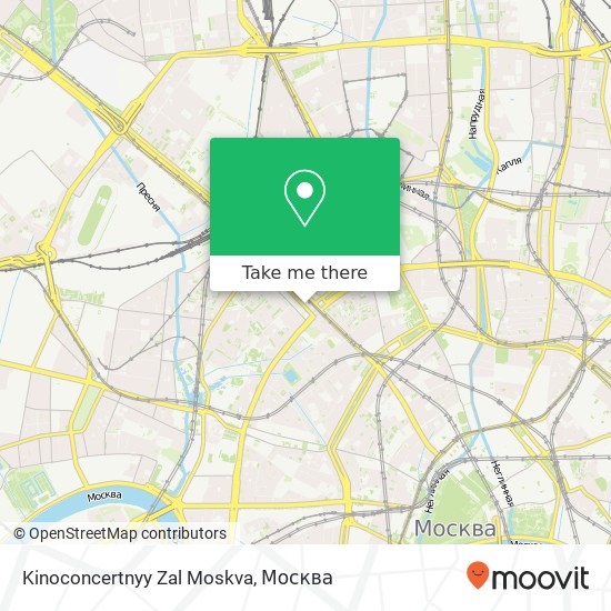 Карта Kinoconcertnyy Zal Moskva, 1-я Брестская улица Москва 125047