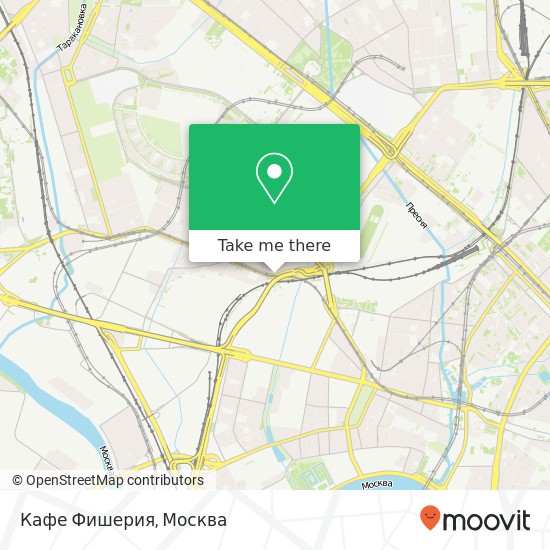 Карта Кафе Фишерия, Хорошёвское шоссе, 16 Москва 125284